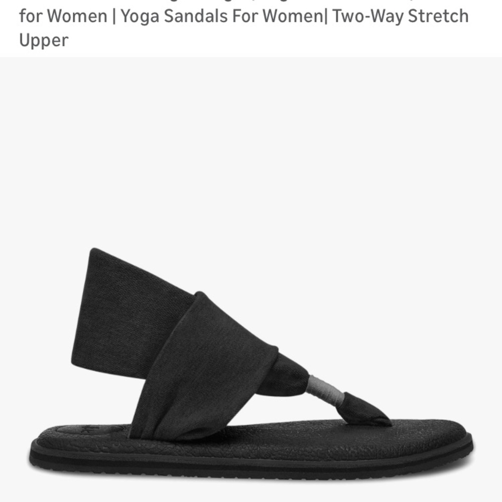 Sanuk yoga sling back 2 chill sandals black women’s size 8 very comfortable!